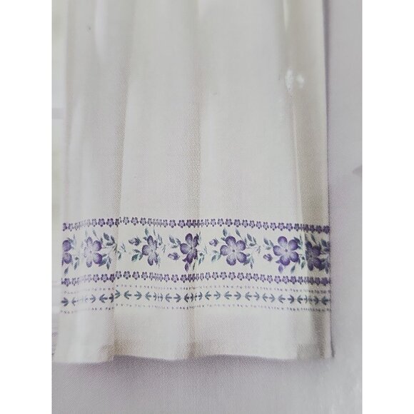 Pioneer Woman 3 Piece Curtain Set Hattie Border 30" x 36" Cream & Blue Floral - Picture 4 of 5